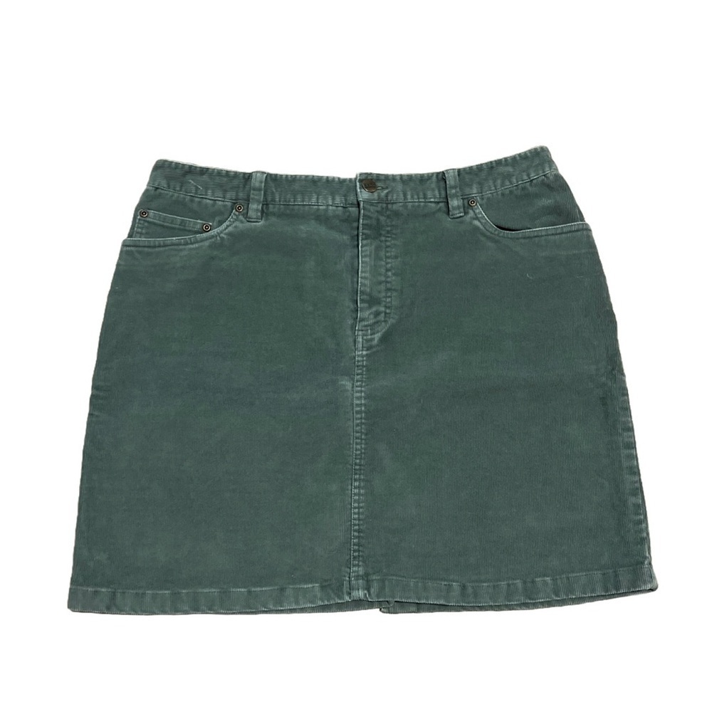 LL Bean Women’s Olive Green Corduroy Skirt. Size 16